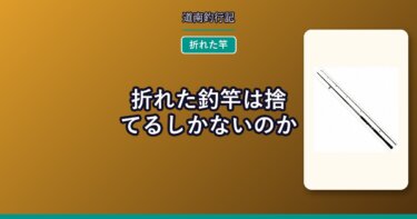 折れた釣竿は捨てるしかないのか｜折れた場所で選択肢が変わる